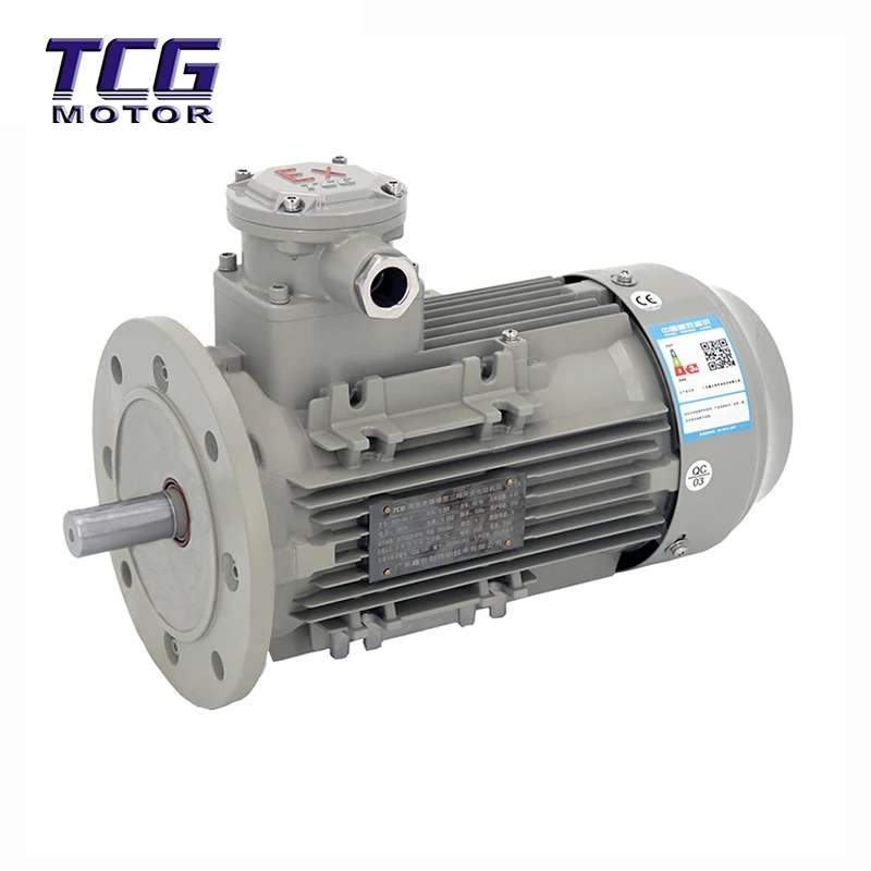 Motor a prueba de explosiones Ex d IIC T4 B5 montado en brida
